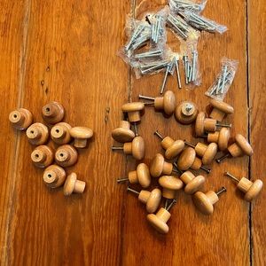 29 Round Wooden Knob Draw Cabinet Pulls Kitchen Bath